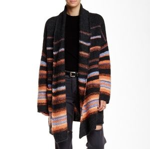 Free People Alpaca Wool Blend Striped Coat